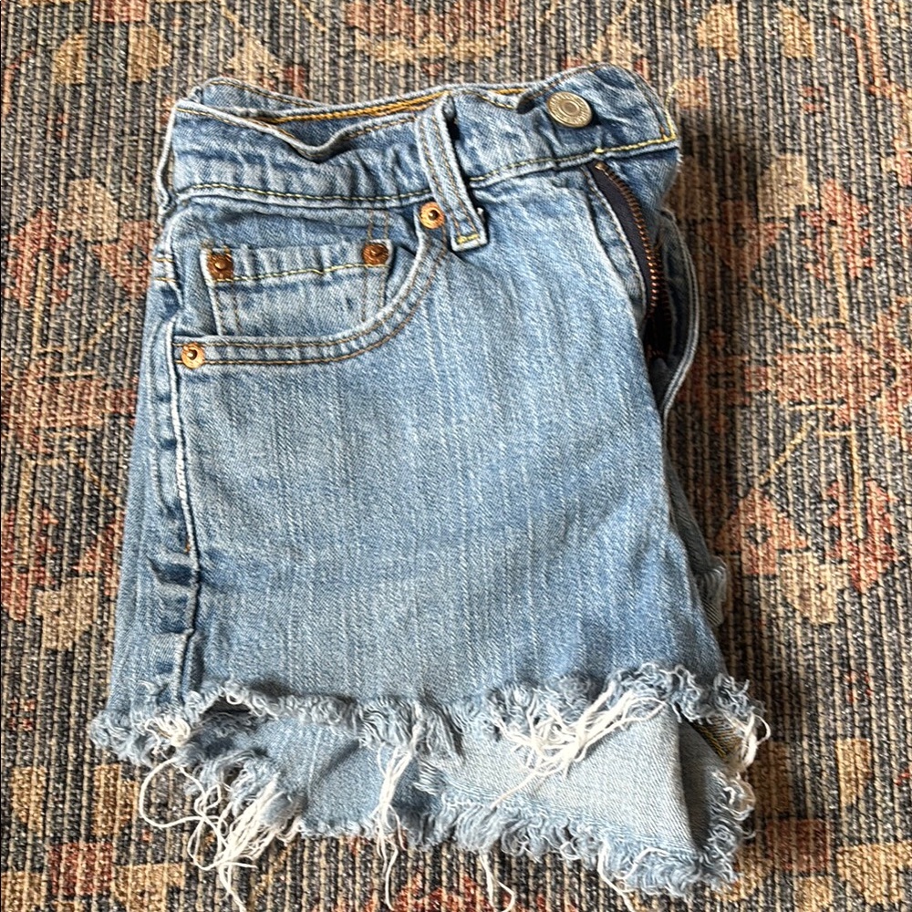 levi bootcut jean shorts.